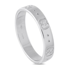 구찌 중고 아이콘 18K 화이트 골드 링