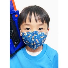 YABU 幼童立體口罩 KN95型 4層防護 3D剪裁 兒童防塵口罩 藍飛機圖案 4-10歲適用, 1個, KN95藍飛機4-10歲(10片裝)