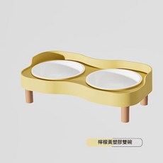 不銹鋼雙碗寵物食盆 防打翻設計, 加厚款 環保PP沒有味道黃色, 1個