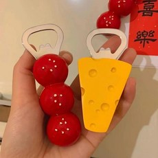 磁吸開瓶器 冰箱貼 (乳酪造型、糖葫蘆造型), 乳酪模擬 - 磁吸開瓶器, 1套