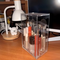 透明17格化妝品收納盒 大容量彩妝刷具口紅防塵整理箱 PS塑膠材質, 透明, 1個