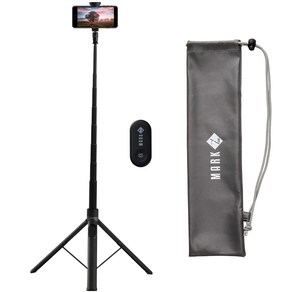 마크제트 원터치 인피니티 블루투스 셀카봉 삼각대 1.7M, 블랙, 1개