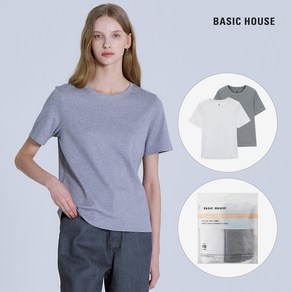 베이직하우스 여성용 통기성 순면 40수 반팔 티셔츠 2팩