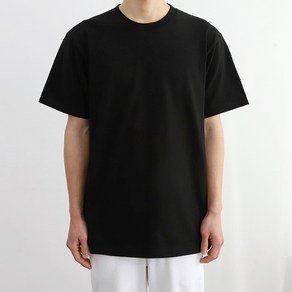 더베이직샵 남녀공용 코마사 20수 순면 2장세트 기본 스탠다드 라운드 반팔 티셔츠