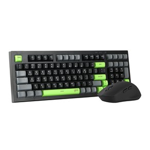 지클릭커 오피스프로 WMK50 사일런스 M 98 무선 키보드 마우스 세트, 일반형, Poker Green