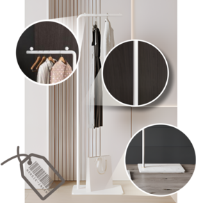 홍익인간 ㄱ자 행거 옷걸이 스탠드 철제 드레스, 화이트 1개