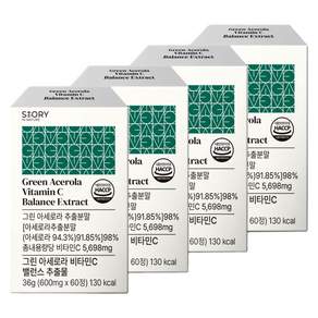 그린 아세로라 천연비타민C 밸런스 분말 추출물, 60정, 4개 - 비타민C | 쿠팡