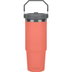 KEEP 플랫 스트로우 빨대 텀블러, 자몽, 900ml, 1개