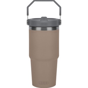 KEEP 플랫 스트로우 빨대 텀블러, 탄, 600ml, 1개