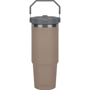 KEEP 플랫 스트로우 빨대 텀블러, 탄, 900ml, 1개