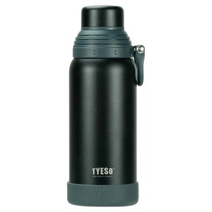 타이소 캠핑 스텐 진공 더블 리드 스포츠 보틀 보온 텀블러, 블랙, 1개, 600ml