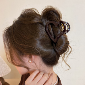 바르키엘 세련 하트 포인트 올림머리 헤어집게핀