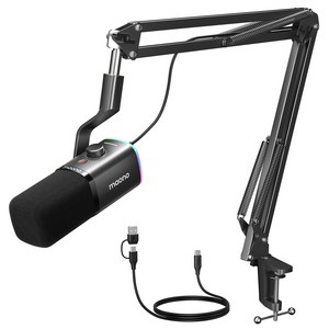 마오노 원터치 음소거 USB XLR 다이나믹 마이크 게이밍 방송용 녹음용 PD100X, 일반형(RGB없음), PD100XS(암스탠드형)