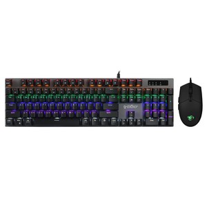지클릭커 GMK-K510X Special 게이밍 LED 기계식 유선 키보드 & 마우스 세트, 블랙 적축, GK-K510X Special