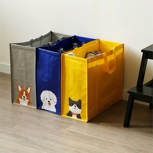 재활용 분리수거 함 대 가방 타포린 백 3단 캐릭터, 단품