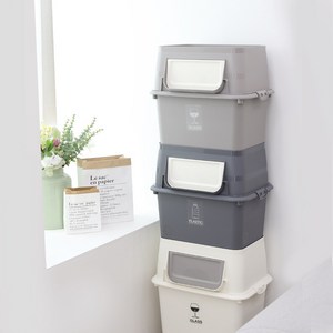 비교할 수 없는 튼튼함 탱크 분리수거함 쓰레기통 40L 50L 적재가능, 탱크_40L, 그레이, 1개