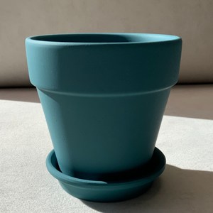 컬러 토기화분 토분 파스텔 (받침대 세트), 청록, 1개