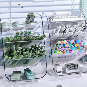 PDG 대용량 마카펜 연필꽂이 정리함, 1개, 투명