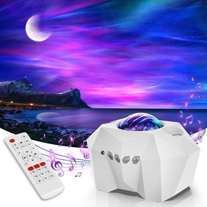 txzzy led 오로라 무드등 블루투스 음악 스피커, 흰 색