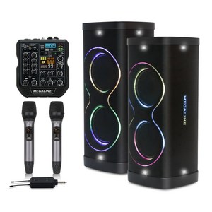 MPT-SET-G 1000W 블루투스 이동식앰프 충전식앰프 휴대용 행사 버스킹 콘솔믹서 오디오믹서 2CH 무선핸드마이크
