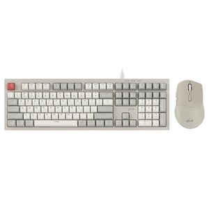 지클릭커 오피스프로 OPS60 사일런스 M 다쿠아즈 108 키보드 마우스 세트 Retro Cappuccino CR1, 일반형