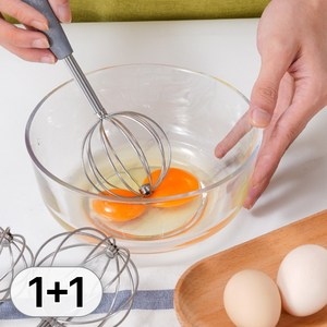 투데이리빙 1+1 다용도 머들러 거품기 거품 휘핑 베이킹 수동 믹서 휘핑기 된장 계량 롱머들러, 2개, R89185S(실버