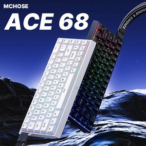 MCHOSE Ace68 8k 래피드 트리거 자석축 게이밍키보드 e-sports버전, 블루아이스자석축, 화이트(한글자판)