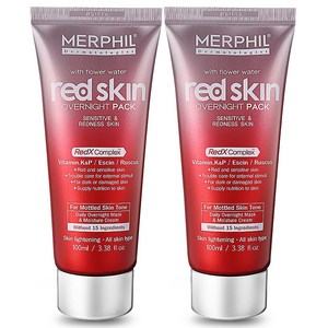 메르필 붉은기 안색 홍조 집중개선 영양 수면팩, 100ml, 2개
