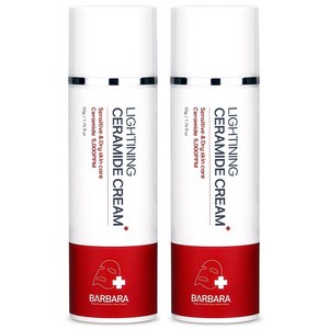 바르바라 세라마이드 판테놀 피부 장벽 강화 안면 얼굴 붉은기 집중 진정 크림, 50g, 2개