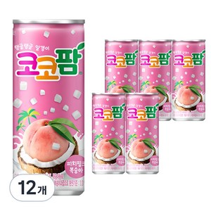 6 코코팜 피치핑크 복숭아, 240ml, 12개