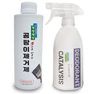 청정세상 곰팡이제거제500g(붓1)+반응촉진제 에코오투500ml1, 1개