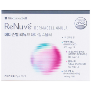 메디슨벨 리뉴브 더마셀 4뮬러 NMN 히알루론산 글루타치온 PDRN, 30개, 2g