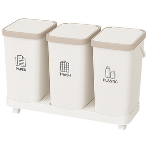 플랫 3단 가정용 분리수거함