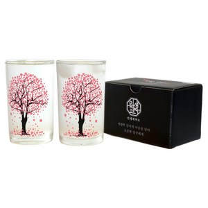 인생술잔 색이 변하는 벚꽃 맥주잔 240ml 세트, 2개