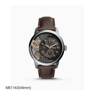 美國FOSSIL ME2262/BQ2219 男士鏤空自動機械錶 棕色皮革錶帶