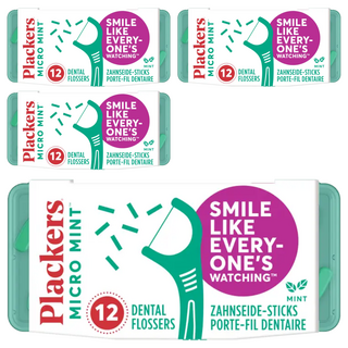 plackers 派樂絲 Micro 牙線棒 薄荷口味, 12支, 4盒