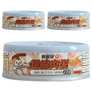 ParkCat 貓樂園 無敵罐超棉肉泥主食貓罐, 80g, 3個, 鮮燉雞 + 鮮鵪鶉