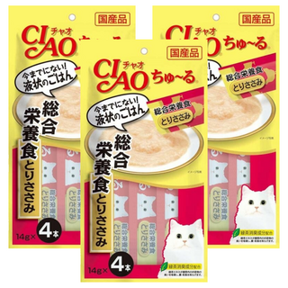 INABA CIAO 啾嚕 14g*4本 綠茶消臭成分配合, 綜合營養配方 雞肉, 56g, 3袋