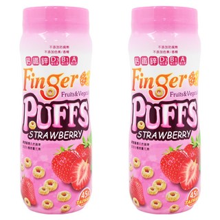 BabyBest 貝比斯特 蔬果手指泡芙 富含維生素和礦物質 無鹽無防腐劑無人工色素 適合7個月以上寶寶, 草莓, 45g, 2瓶