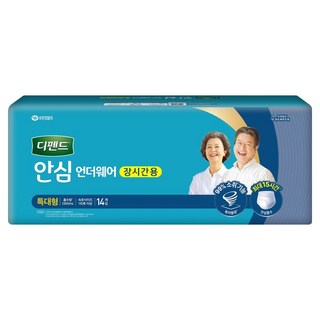 디펜드 남녀공용 안심 언더웨어 장시간용 성인기저귀, 특대형, 14개입, 1개