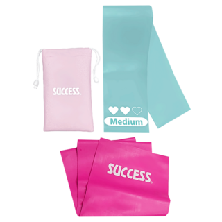 SUCCESS 成功 瑜珈塑身彈力帶組 增加運動強度 塑造理想身形 多功能使用 適合各種健身和瑜珈動作, 桃紅色 + 淺藍色, 1組