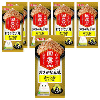 INABA CIAO 啾嚕 豪華魚三昧餐包, 鰹魚 + 干貝, 180g, 6袋