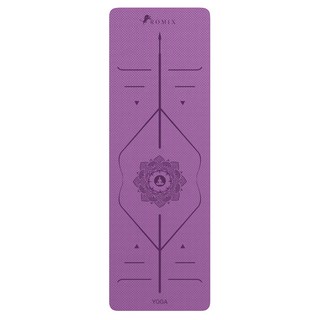 AMYUP 小鮮肉媽咪寶貝生活館 環保TPE正位線瑜珈墊 夢境紫 SGS無毒檢測 高密度避震材質 雙面防滑設計, 183 x 80 x 0.6cm, 1個