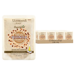 ULTIMATES Indulge 溺愛 超級餐點犬貓餐包, 80g, 12個, 鮪魚佐藜麥 + 椰子油