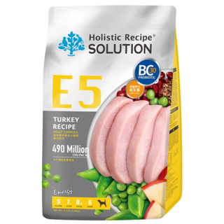 Holistic Recipe SOLUTION 耐吉斯 成犬配方無穀乾飼料, E5 好蛋白火雞餐, 4.54kg, 1袋