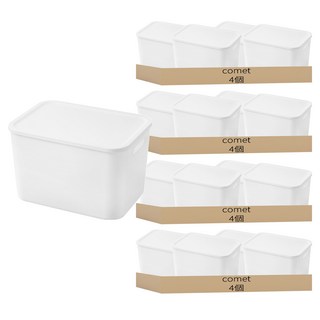 comet Home 簡約收納整理箱, 白色, 16個