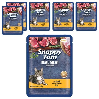 Snappy Tom 幸福貓 無穀貓餐包 羊肉蛋白 添加Omega3, 羊肉, 85g, 6包