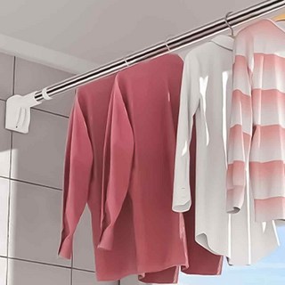 葉子小舖 不鏽鋼伸縮桿, 銀色 + 白色