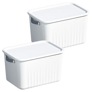 北歐風收納箱, 特大(40 x 30.5 x 24.5cm), 白色, 2組