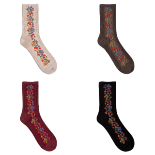 GGRN 女款時尚圖案襪子4件組